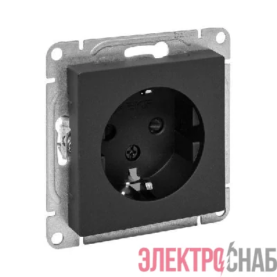 Розетка СП Эпика 16А с заземл. защ. шторки механизм черн. EKF UP1-SOB-111