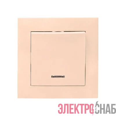 Выключатель 1-кл. СП Валенсия 10А IP20 с индикатором крем. PROxima EKF EWV10-121-20