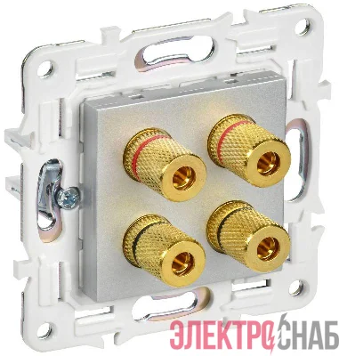Аудиорозетка 4-м SKANDY SK-A01S серебр. IEK SK-S40-K23