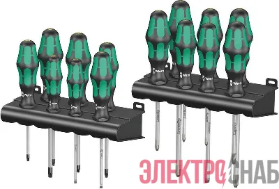 Набор отверток с двумя подставками Kraftform Big Pack 300 14 предметов (PH 1/2/3; PZ 1/2/3; TX 10/15/20/25/30; SL 3.5/4/6.5) Wera WE-105630