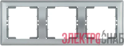 Рамка 3-м BOLERO РГ-3-БС горизонт. серебр. IEK EMB30-K23