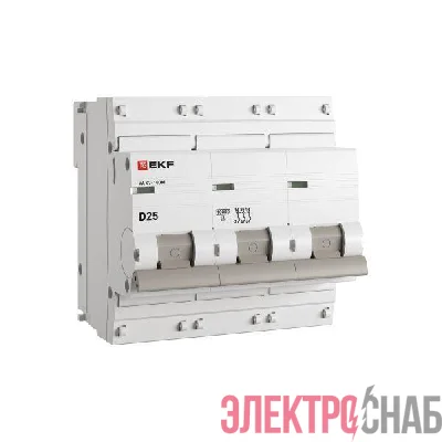 Выключатель автоматический модульный 3п D 25А 10кА ВА 47-100M без теплового расцеп. PROxima EKF mcb47100m-3-25D-pro