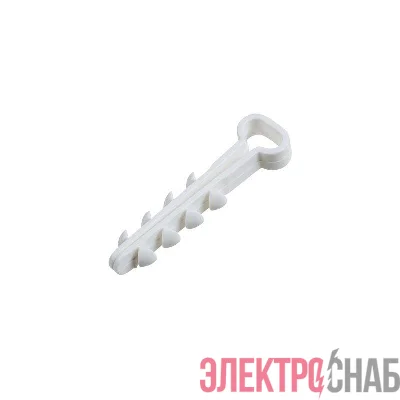 Дюбель-хомут нейлоновый прямоугольный 5-8мм бел. (уп.100шт) Rexant 07-4608