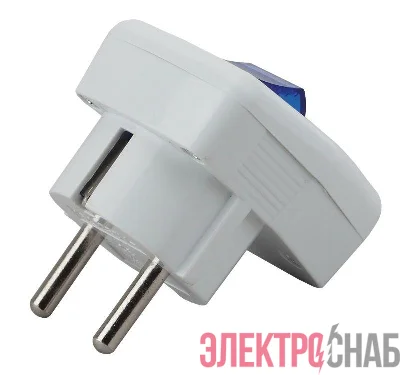Вилка с заземл. с выкл. 16А бел. Vx5-W ЭРА Б0039675