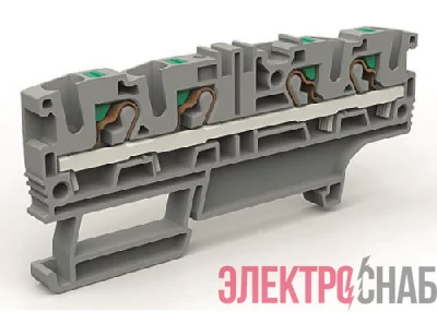 Клемма проходная 4 точки подключения на 4кв.мм DKC ZEFC420GR