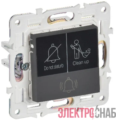 Кнопка звонка SKANDY 10А SK-V17G для отелей с индикацией графит IEK SK-V14-2-10-K53