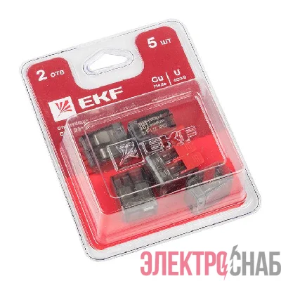 Клемма строительно-монтажная СМК 221-412 2-проводная 0.2-4кв.мм (блист.5шт) PROxima EKF plc-smk-221-412b