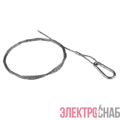 Трос стальной 2мм с карабином L=1м EKF trk-1