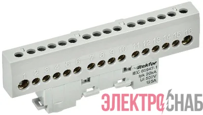 Шина L &quot;фаза&quot; изол. на универс. держ. 8х12-16-Ср TEKFOR IEK TF-NN20-16-KL-K03