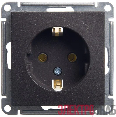Розетка 1-м СП W59 16А IP20 с заземл. без защ. шторок механизм черн. бархат SE RS16-154-6-86