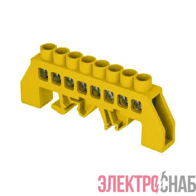 Шина нулевая PE 8х12 8 отвер. латунь желт. нейлоновый корпус комбинированный PROxima EKF sn0-125-8-dpe