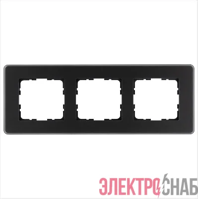 Рамка 3-м G-Glass закругленная стекло матов. черн. Jasmart G1003GB-RM