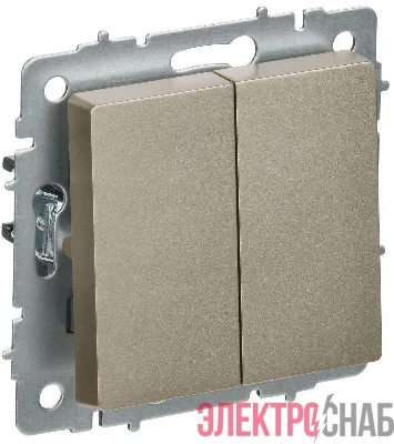 Выключатель перекрестный 2-кл. СП BRITE ВС10-2-3-БрШ 10А механизм шампань IEK BR-V23-0-10-K37