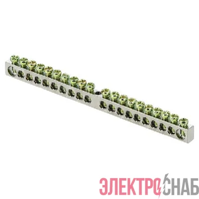 Шина PEN "ноль-земля" 6х9 20 отверст. цинк крепеж по центру PROxima EKF sn1-63-20