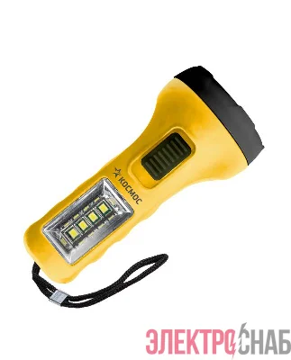 Фонарь ручной 0.5ВтLED+4SMD(1Вт) 1xAA корпус ABS-пластик ремешок ручной КОСМОС KOC119B