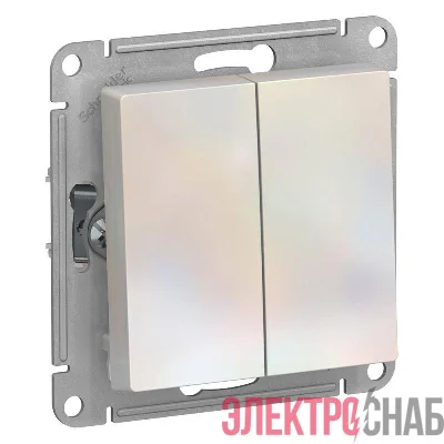 Переключатель проходной 2-кл. СП AtlasDesign 10А IP20 (сх. 6/2) 10AX механизм жемчуж. SE ATN000465