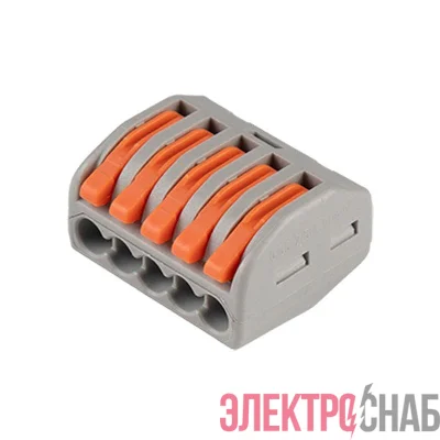 Клемма монтажная рычажного соединения PTC-5P 222-415 450В 32А 0.08-2.5(4.0)кв.мм Jazzway 5050853