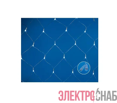 Сетка LED со статическим свечением ULD-N1515-96/STK WHITE IP44 1.5х1.5м соедин. 96 диодов бел. свет провод прозр. Uniel UL-00007220