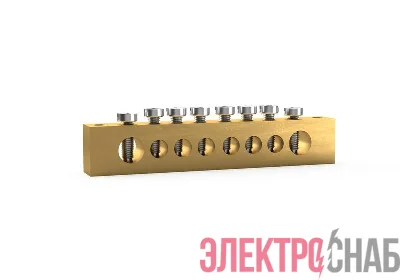 Шина PEN "земля-ноль" 8х12мм 8 отвер. латунь TOKOV ELECTRIC TKE-BSB-812-8-N/PEN