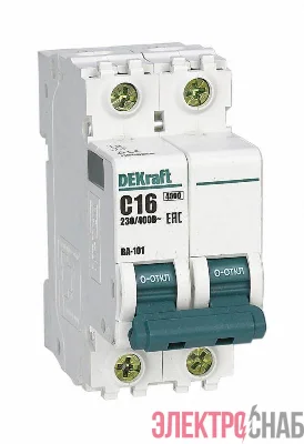 Выключатель автоматический модульный 2п D 25А 4.5кА ВА-101 DEKraft 11116DEK