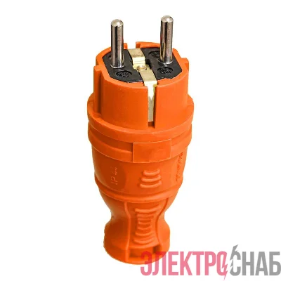 Вилка прямая с заземл. IP44 каучук оранж. TOKOV TKE-C10-KV-Z