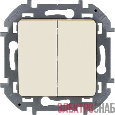 Выключатель 2-кл. Inspiria 10А IP20 250В 10AX механизм сл. кость Leg 673621