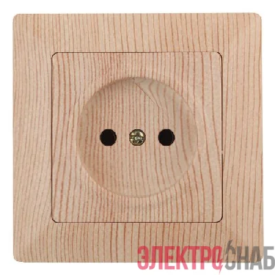 Розетка 1-м СП Solo 4-201-11 16А IP20 250В 2P без заземл. сосна Intro Б0053648