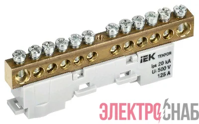 Шина нулевая N неизол. на универс. держ. 8х12-14-С TEKFOR IEK TF-NN20-14-DL-K07