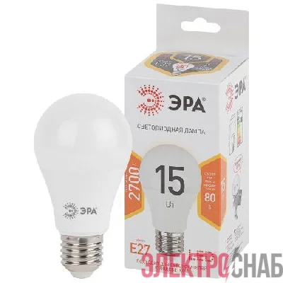 Лампа светодиодная A60-15W-827-E27 грушевидная 1200лм Эра Б0020592