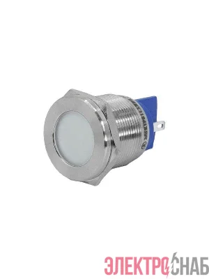 Лампа индикаторная GQ22T-D/L/W/220V/S светодиодная матрица d22мм 220В AC/DC IP67 метал. бел. Электротехник ET020082