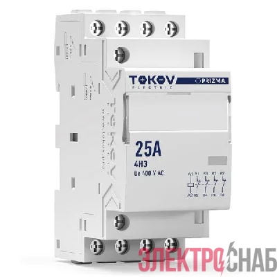 Контактор модульный 36мм 25А 230В АС 4НЗ PRIZMA TOKOV ELECTRIC TKE-PZ-MC-2-25-230-04