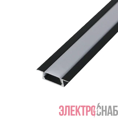 Комплект врезного алюм. профиля с рассеив. 22х6мм 1м черн. Rexant 146-405-2