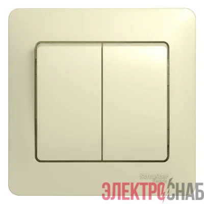 Выключатель 2-кл. СП Glossa 10А IP20 (сх. 5) 10AX в сборе беж. SE GSL000252