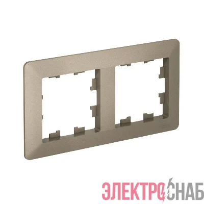 Рамка 2-м AtlasDesign Air шампань/дым. черн. SE ATN220502