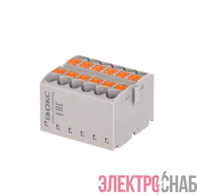 Блок распределительный зажим push-in 12 точек подключения 25кв.мм красн. DKC DTP1-012-04SPUR