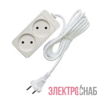 Удлинитель 2х5м без заземл. 10А IP20 2.2кВт ПВС Союз 481S-1205
