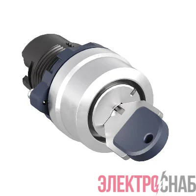 Головка переключателя с ключом на 2 положения с фиксацией стандартная ручка алюм. черн. DKC M22S-KL2A