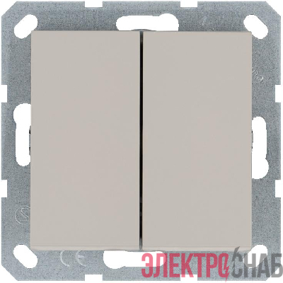 Кнопка 2-кл. 10А IP20 с переключающим контактом механизм тауп Jasmart G3020T