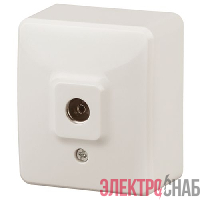 Розетка телевизионная одиночная TV ОП 1мод. Эксперт 11-3201-02 IP20 сл. кость Эра Б0020725