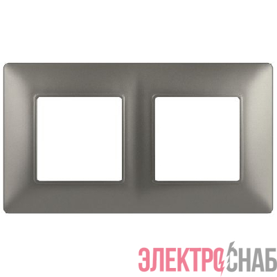 Рамка 2-м Elegance 14-5002-16 для розеток и выключателей титан Эра Б0065815