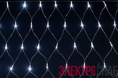 Гирлянда "Сеть" 1.5х1.5м 160LED бел. IP20 провод прозр. 230В с контроллером 8 режимов IEK LGDB410-2-160-L1-T-S-44