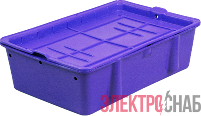 Ящик сырково-творожный 502х332х150 синий с крышкой 307 307