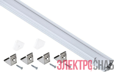 Профиль алюминиевый для LED ленты 1919 накладной треуг. опал (дл.2м) компл. аксессуров IEK LSADD1919-SET1-2-N3-1-08
