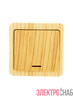 Выключатель 1-кл. 1п ОП Viola 10А IP20 с подсветкой беленый дуб LEZARD 751-5200-111