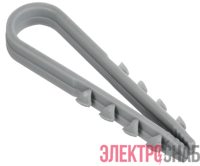 Дюбель-хомут 5х10мм для круглого кабеля нейлон сер. (уп.100шт) GENERICA UDH13-05-10-100-K03-G