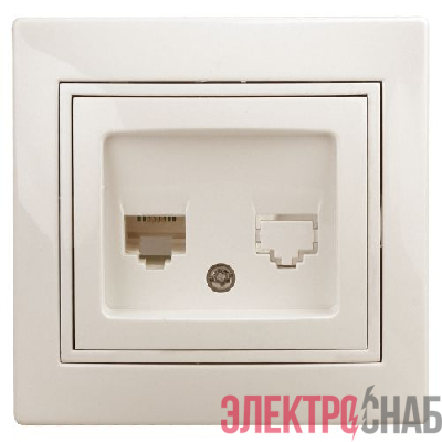 Розетка компьютерная 1-м СП Plano 1-303-02 RJ45 IP20 сл. кость Intro Б0027622