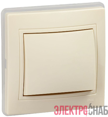Выключатель 1-кл. СП Кварта ВС10-1-0-ККм-44 10А IP44 крем. IEK KV-V10-10-44-K33