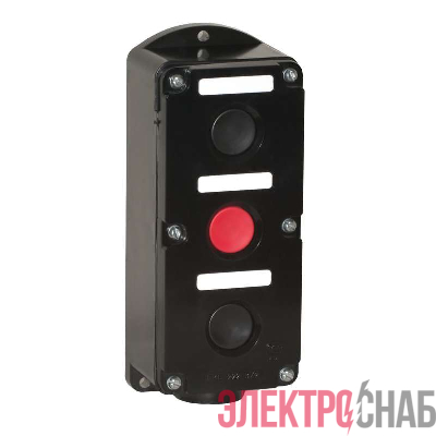 Пост кнопочный ПКЕ-222/3 "Пуск-Стоп" 2 черн. 1 красн. Электродеталь ПКЕ-222/3.2Ч.1К