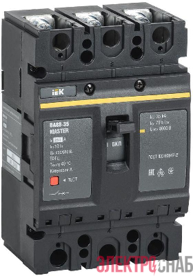 Выключатель автоматический 3п 250А 35кА ВА88-35 MASTER IEK SVA30-3-0250-02