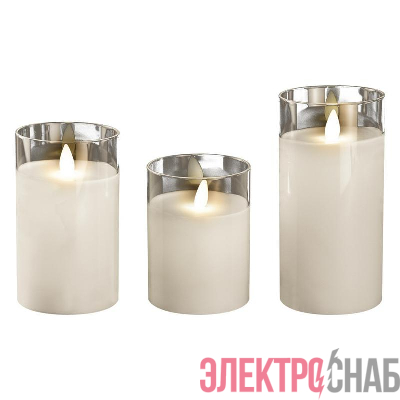 Свеча декоративная CL7-SET3-wh с пультом 3хAAA для каждой свечи (не в компл.) бел. (уп.3шт) ФАZА 5018853